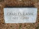 Charles A Ashe Headstone