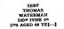 Copy of Thomas Waterman Gravestone Inscription