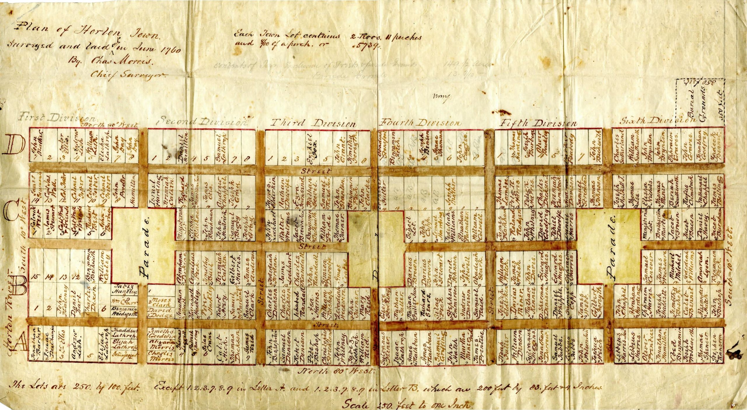 Horton Town Plot Plan of 1760