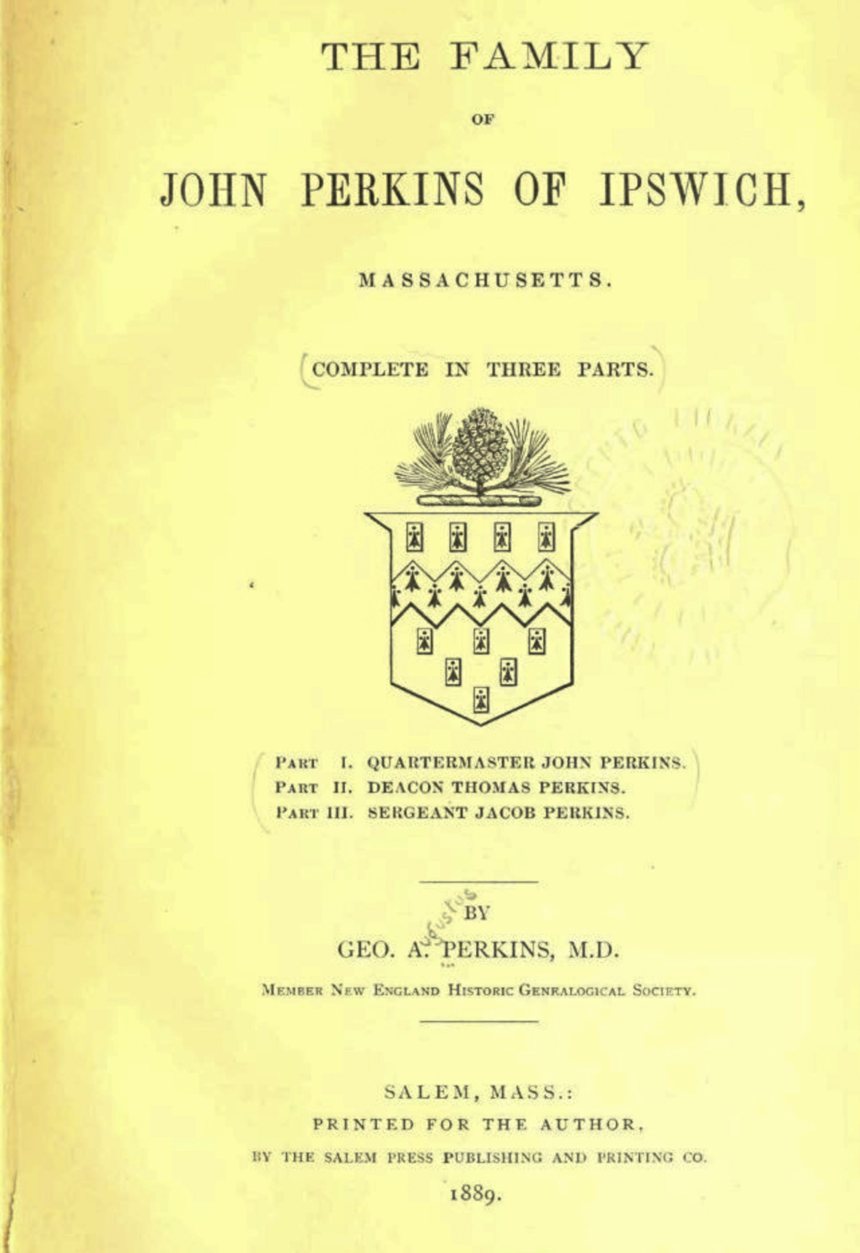 The Family of John Perkins by George Augustus Perkins, 1889