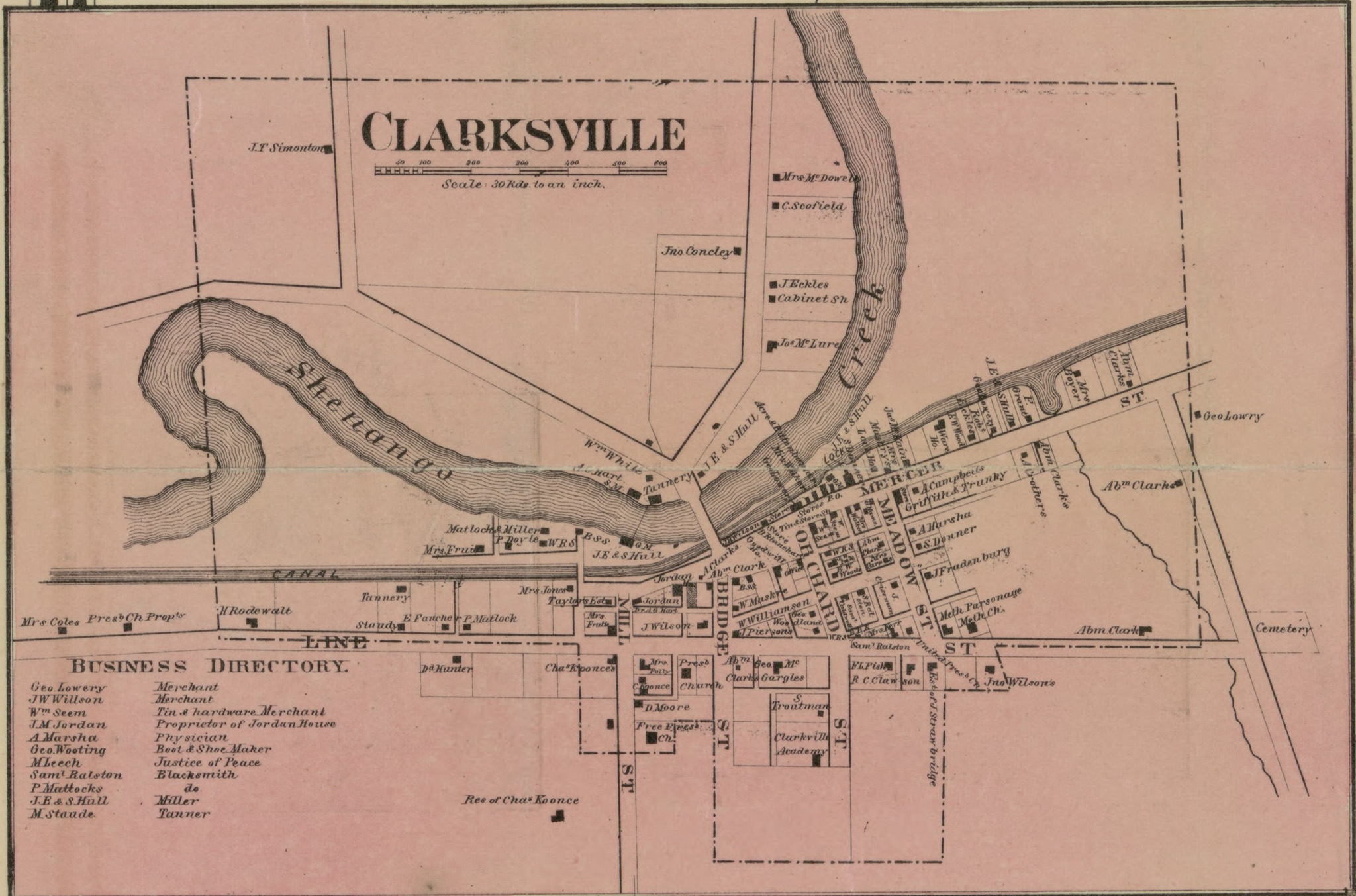 1860 Map or Clarksburg