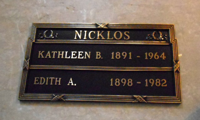 Kathleen & Edith Nicklos Grave Marker