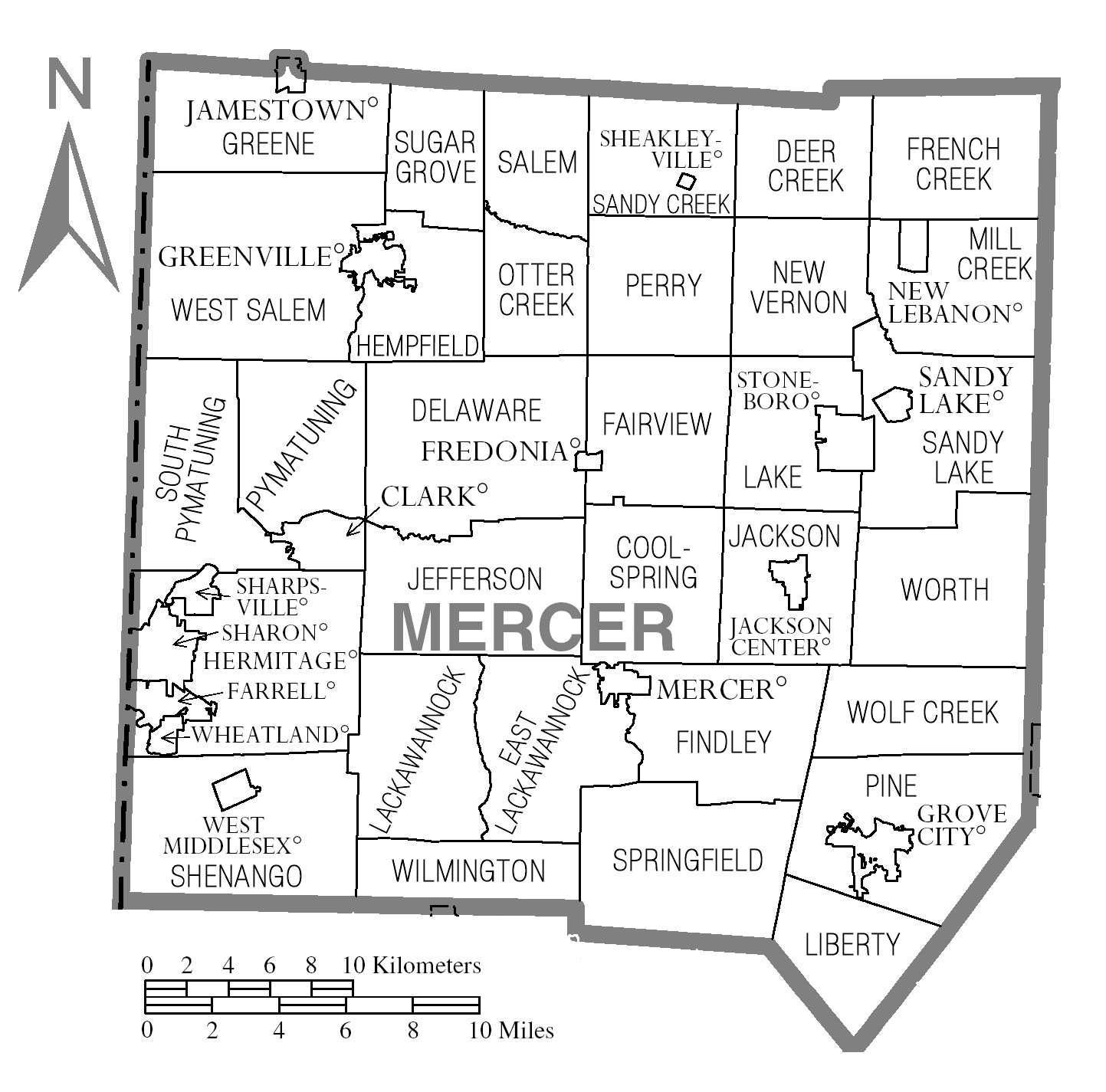 Mercer County Outline Map