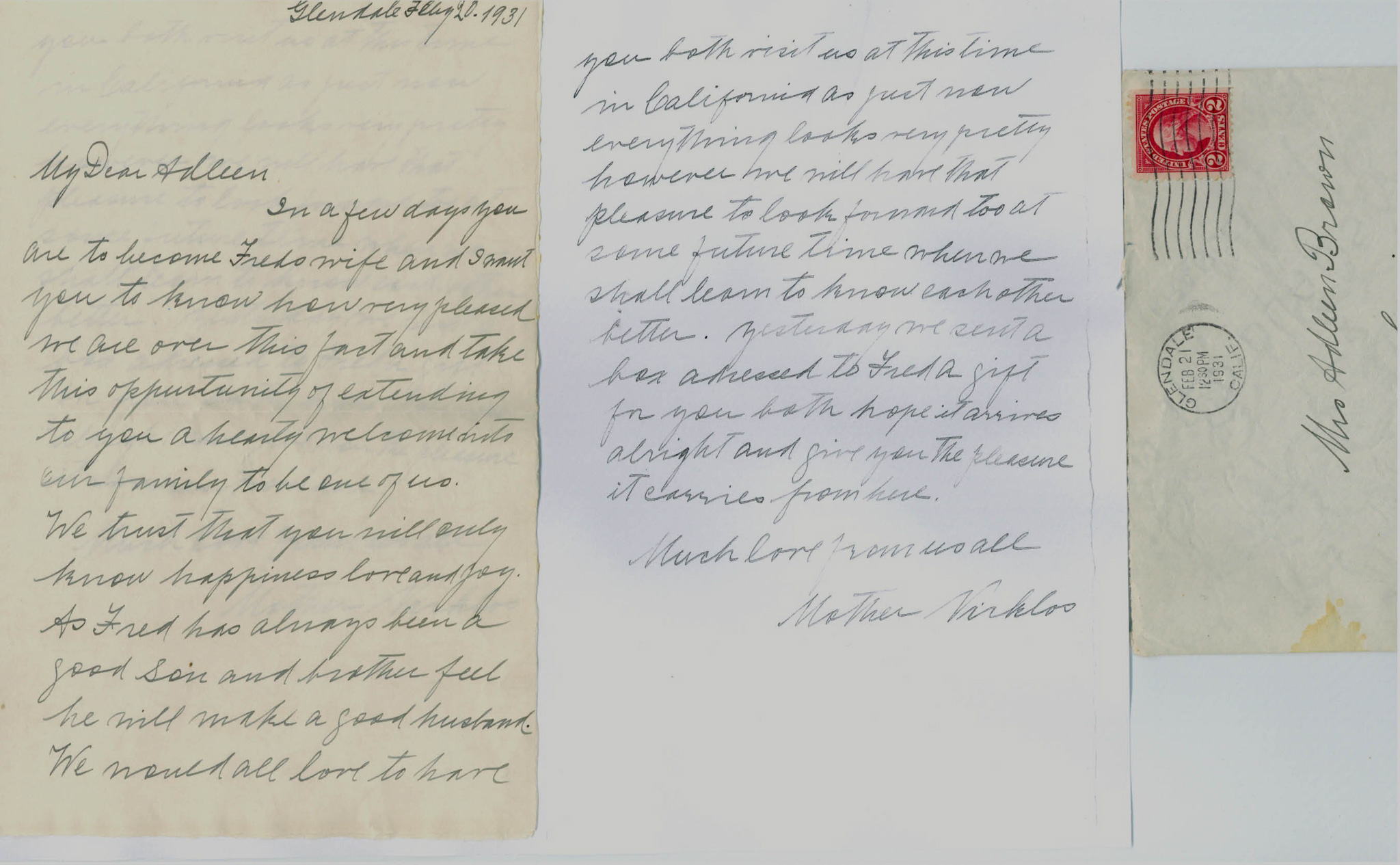 Nicklos Jessie (McDowell) letter