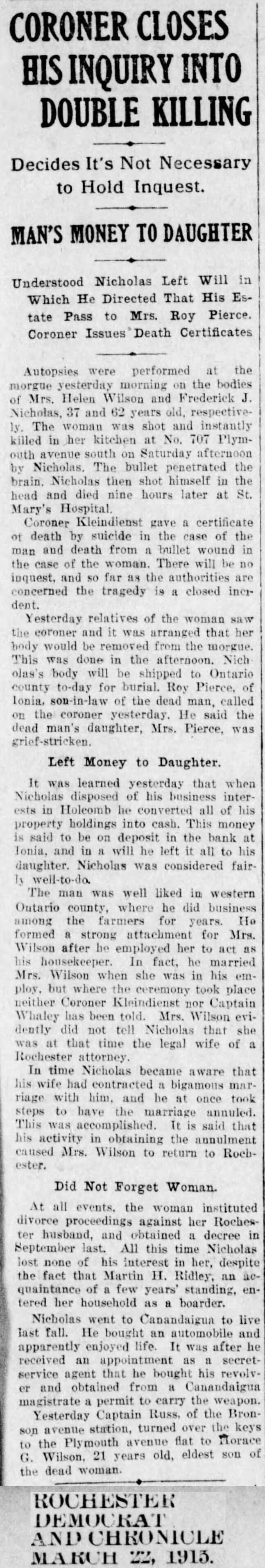 19150322 Frederick Nicholas Obit
